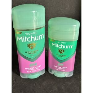 VTG NOS Women Mitchum 48 Hour Deodorant; Shower Fresh; 3.4 & 2.25 oz